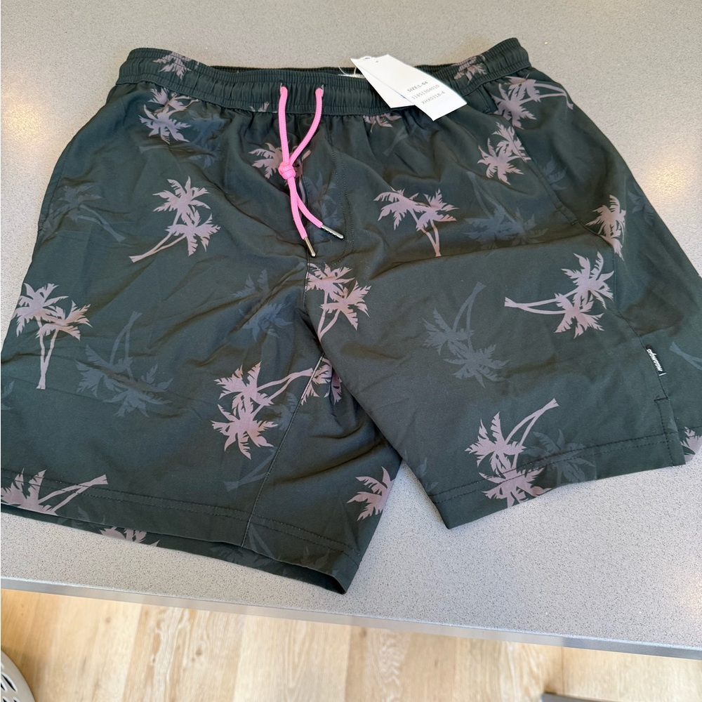 Maamgic Black and Pink Swim Trunks